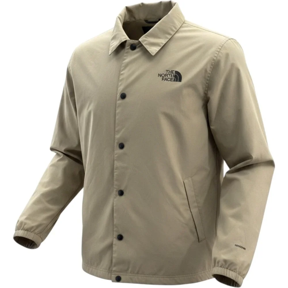 The North Face Tan Lightweight Snap Mens Coaches Jacket Windwall Small NF0A2VFS